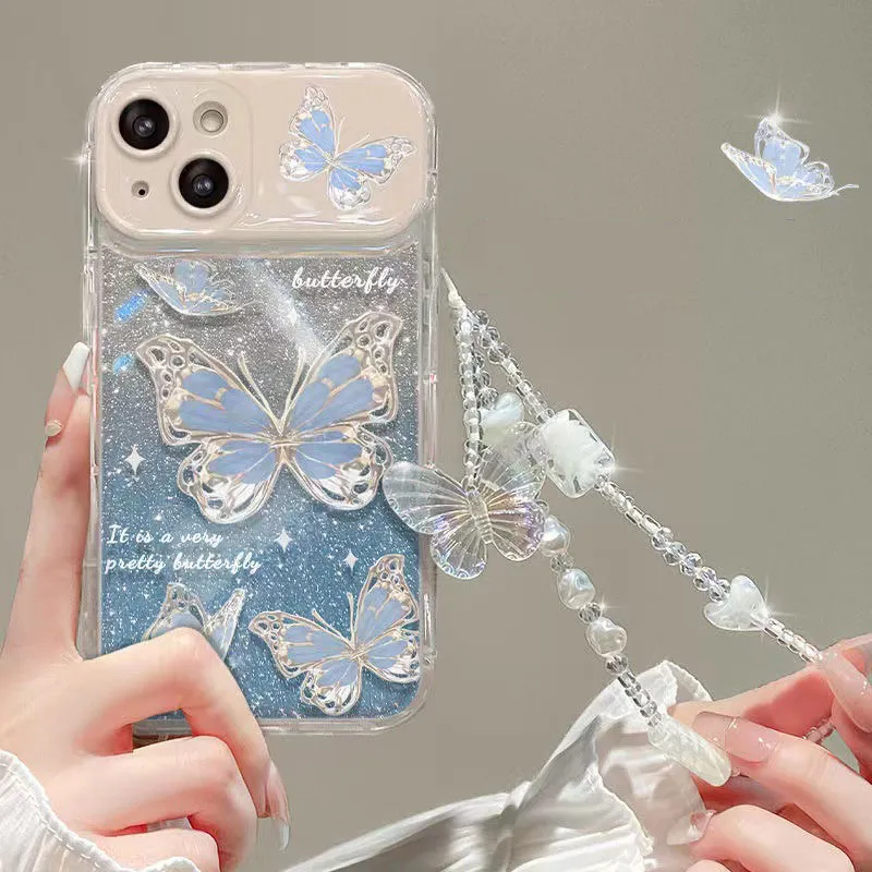 Flip Mirror Gradient Sequin Butterfly Case